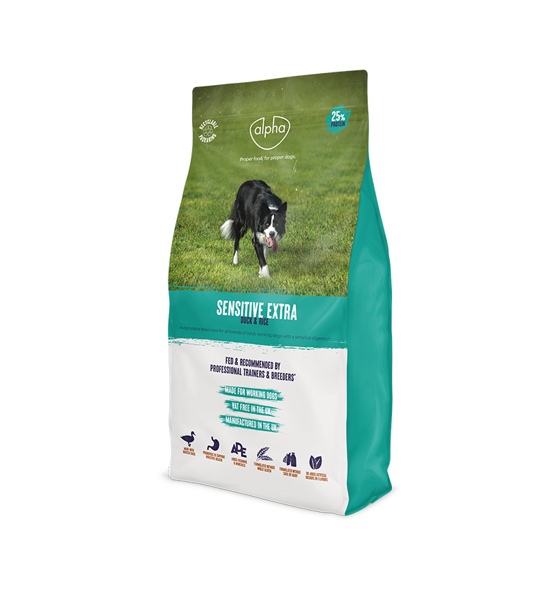 Alpha sensitive on sale extra dog food